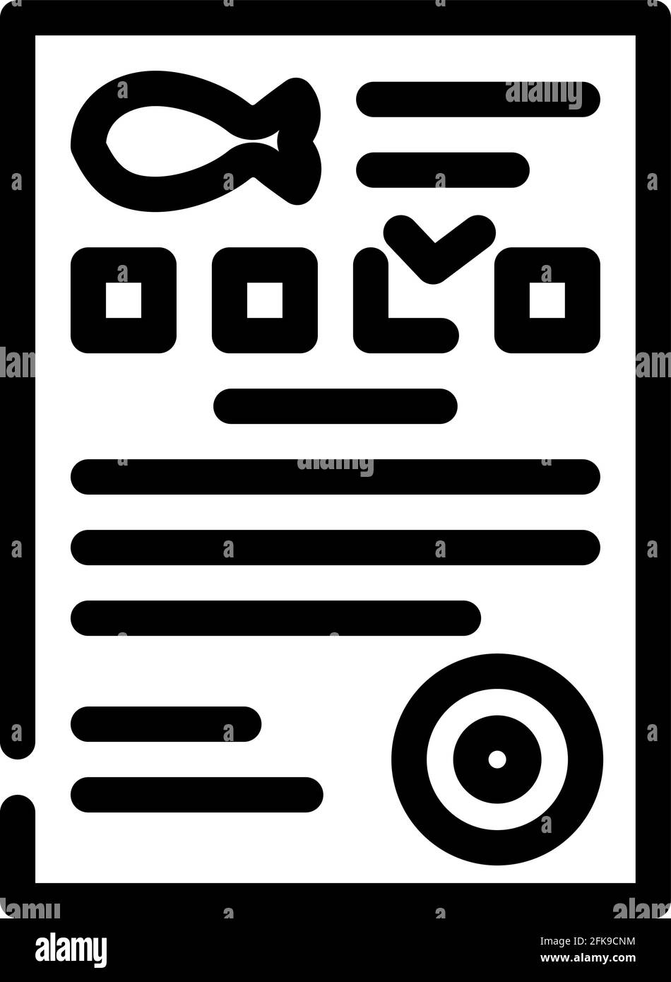 documentation fish line icon vector illustration Stock Vector Image