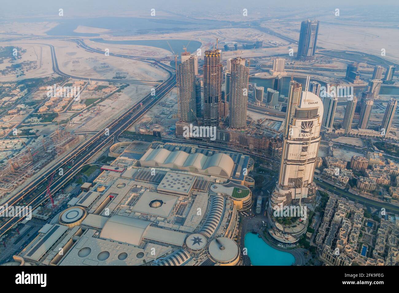 DUBAI, UAE - OCTOBER 21, 2016: Aerial view of Dubai Mall, United Arab Emirates Stock Photo
