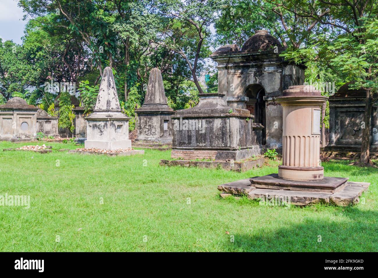 Tombs of South Park Street Cemetery in Kolkata, India Stock Photo