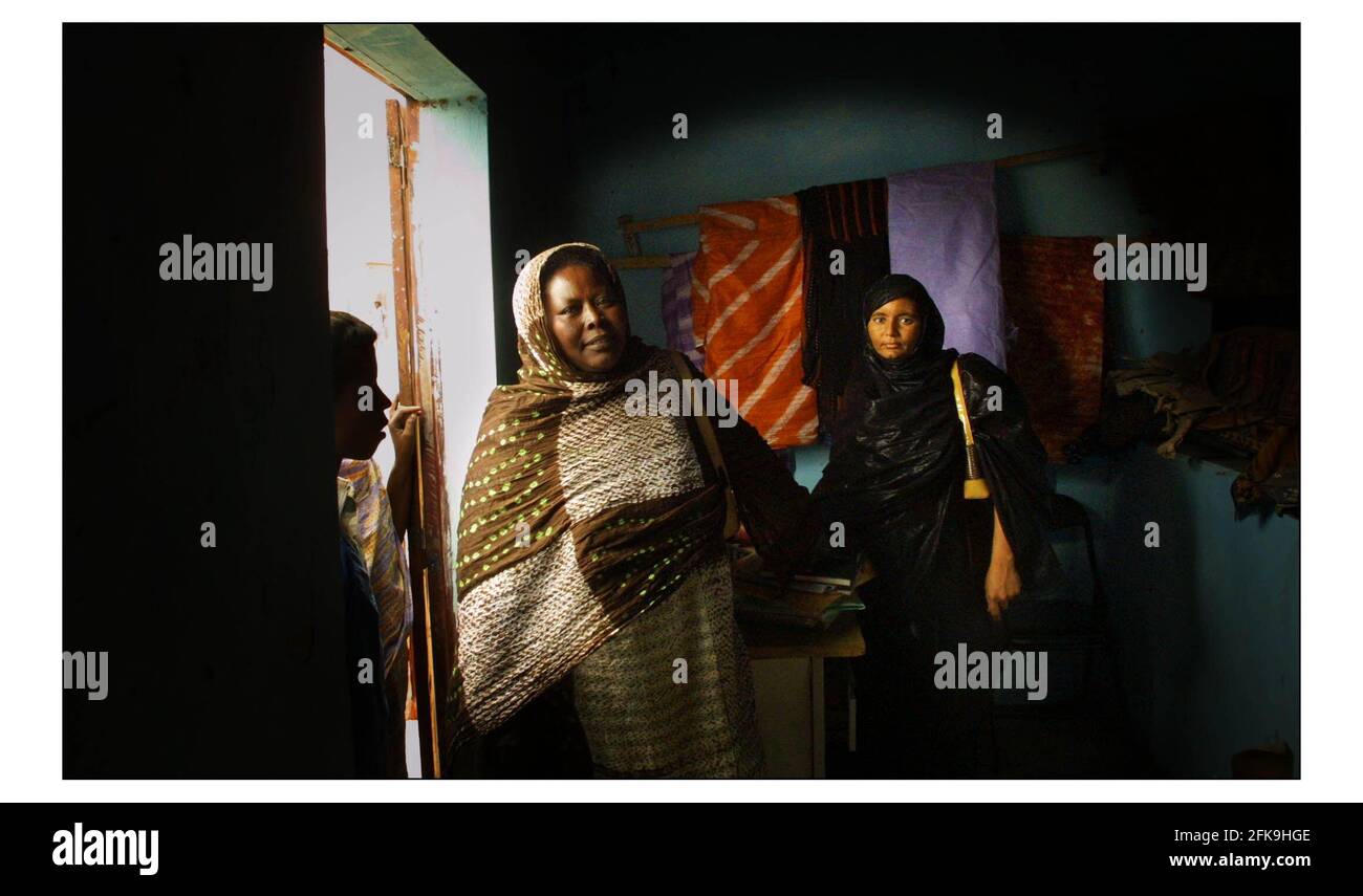 MICRO CREDIT STORY FROM MAURITANIA (Speak to Paul Vallely for running date) Mme Aichetou Demba (in brown), chief executive, and Mme Elbetoul Boushab (in black), chief financial officer, of the Women's Bank of Magta Lahjar, SEE STORY McCarthyphotograph by David Sandison Stock Photo