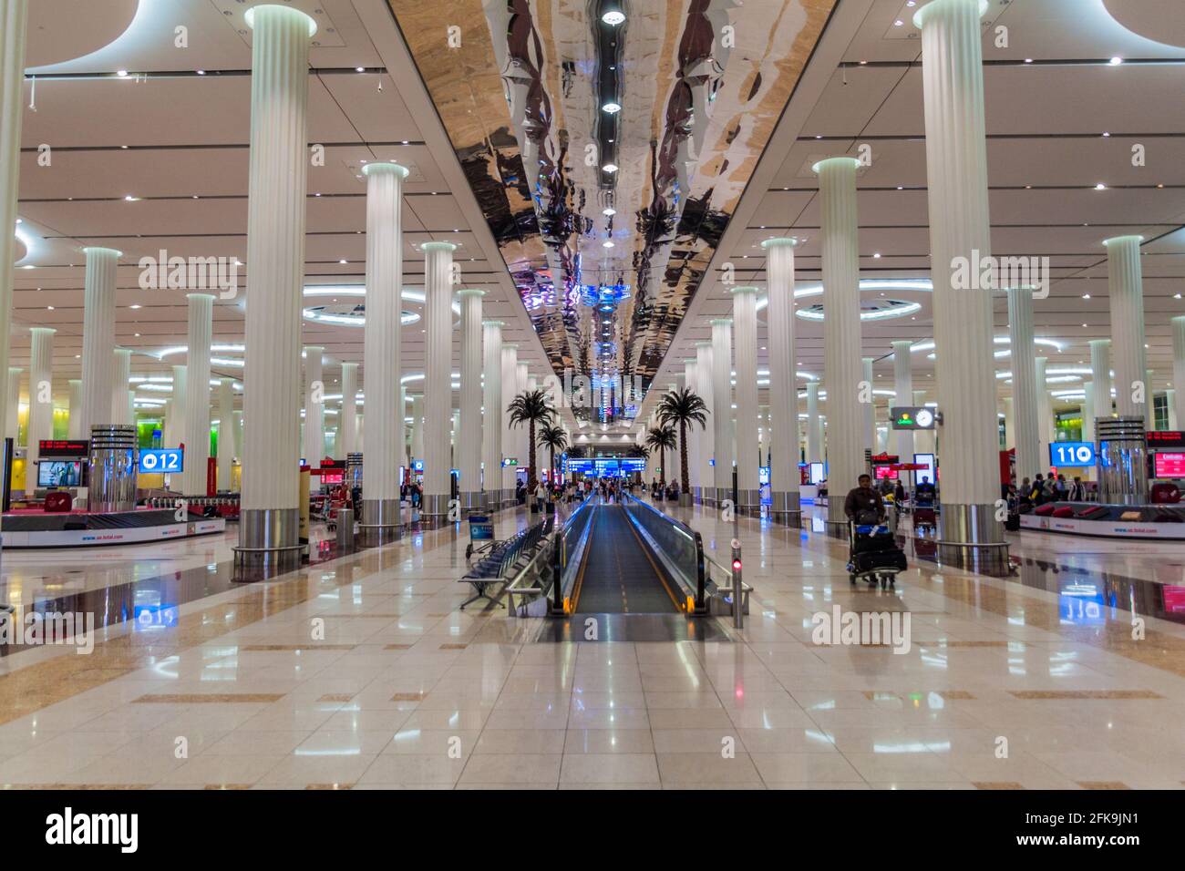 DUBAI, UAE OCTOBER 21, 2016 Baggage reclaim area of Terminal 3 of Dubai airport, United Arab