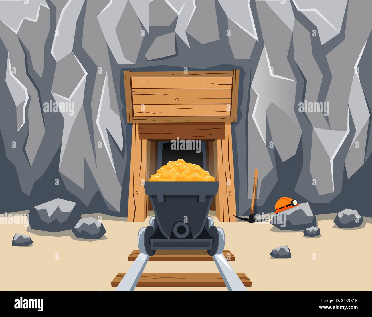 Entrance to gold mine Stock Vector
