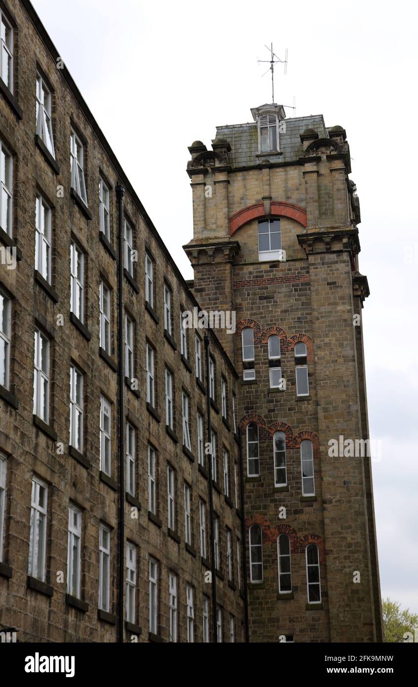 Clarence Mill at Bollington in East Cheshire Stock Photo