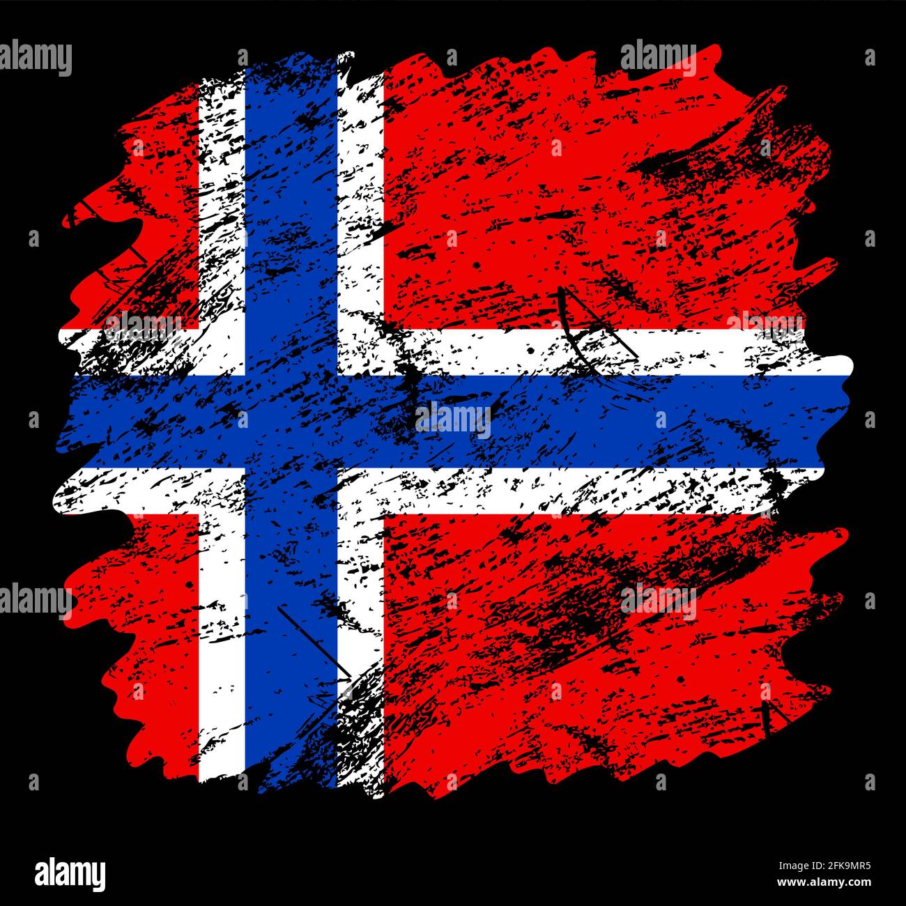 norway flag grunge brush background. Old Brush flag vector illustration ...