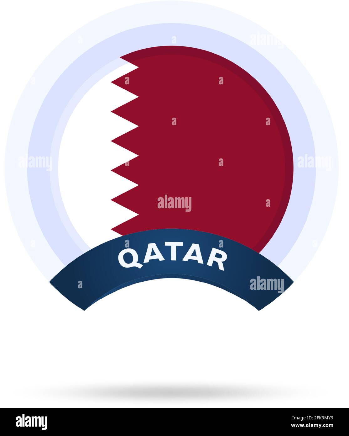 Qatar National Flag Circle Button Icon Simple Flag Official Colors And Proportion Correctly Flat Vector Illustration Stock Vector Image Art Alamy