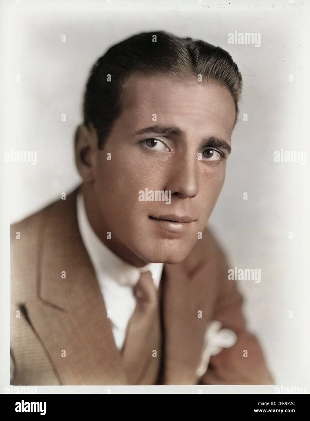 Humphrey Bogart (1899–1957) Portrait photo (Fox Films, 1930) colorized, Stock Photo