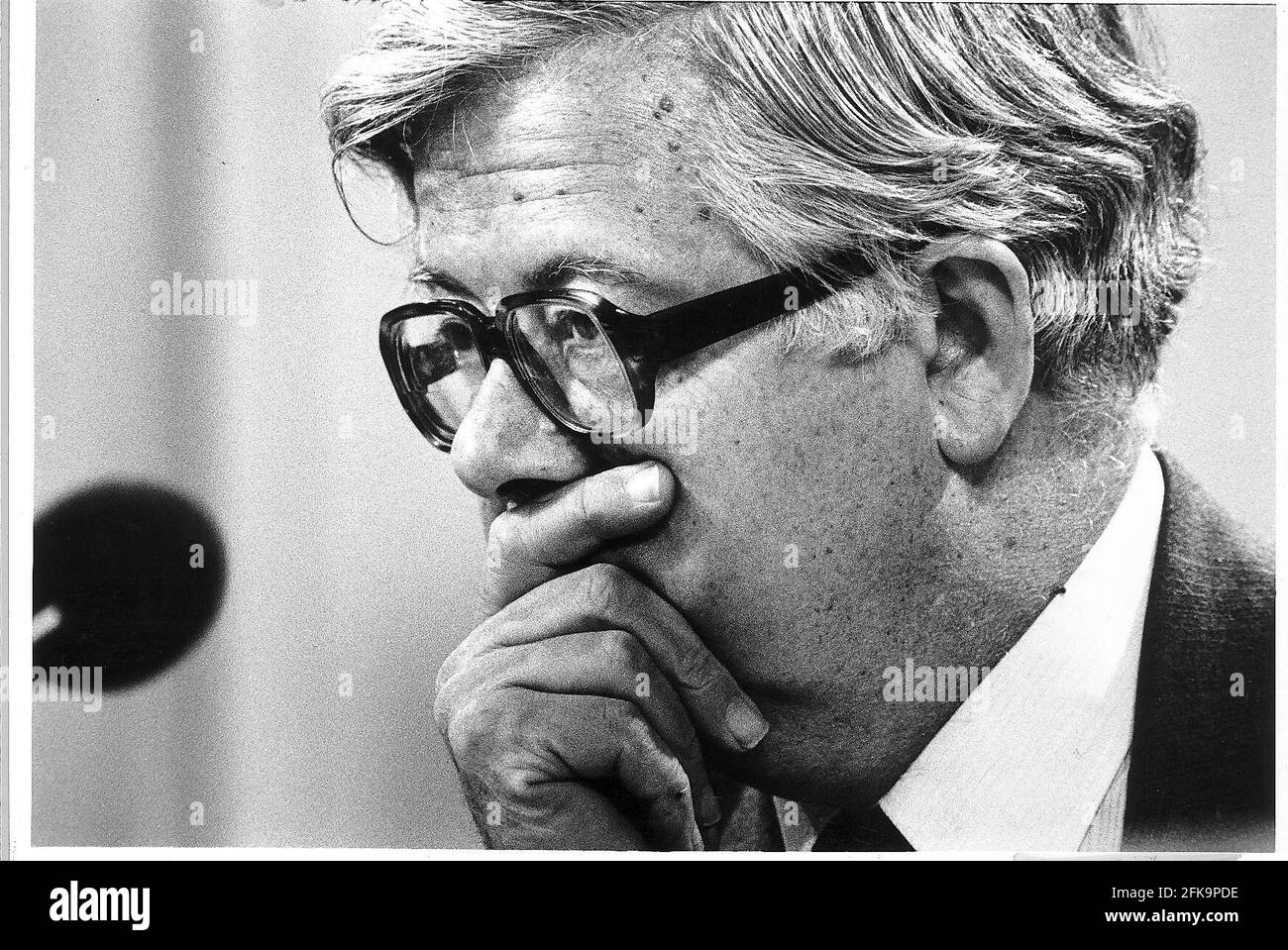 Sir Geoffrey Howe Conservative MP for Surrey East at the Scottish Conservative and Unionist Association Conference Stock Photo