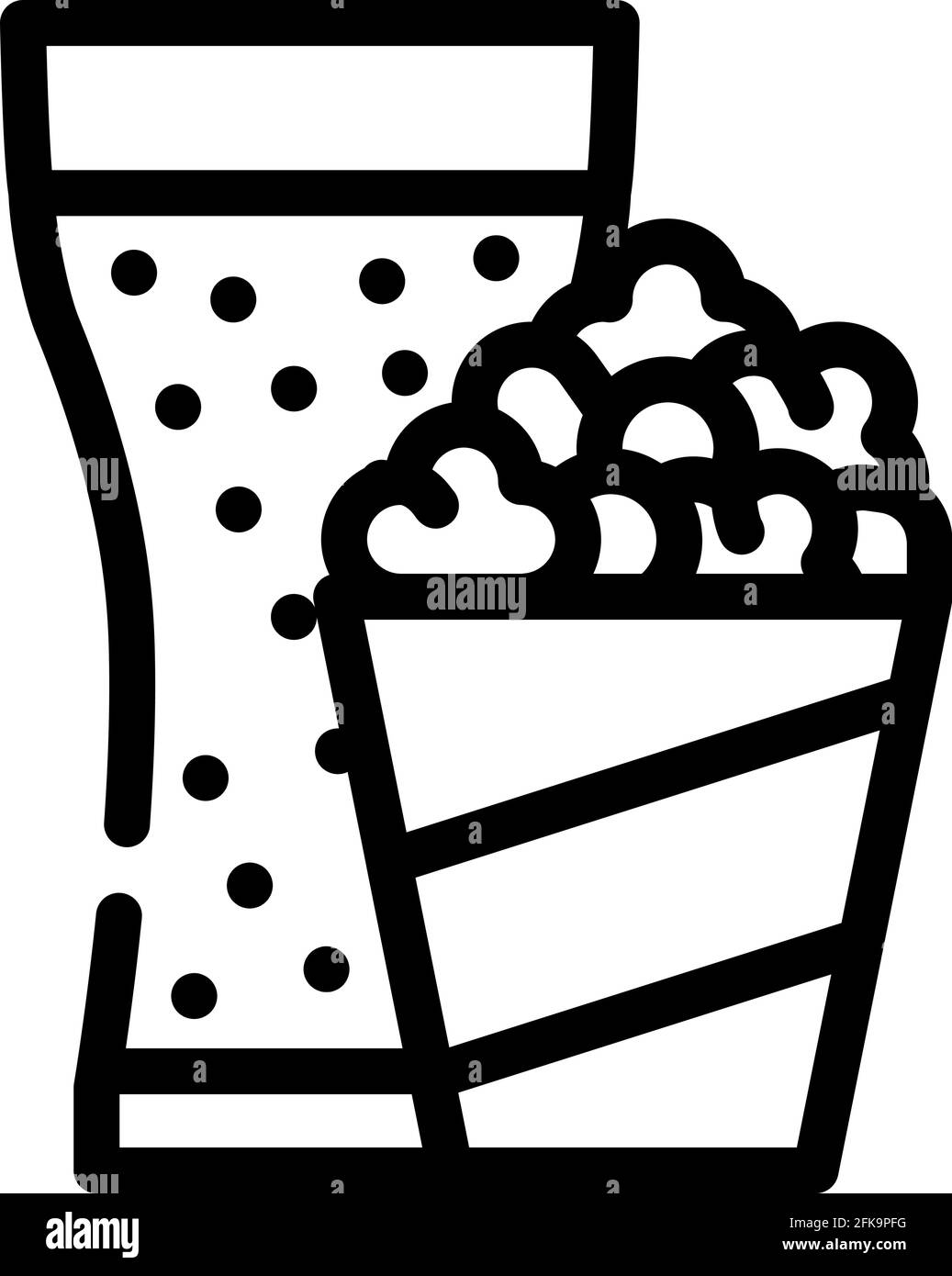 popcorn snack and drink glass line icon vector illustration Stock Vector