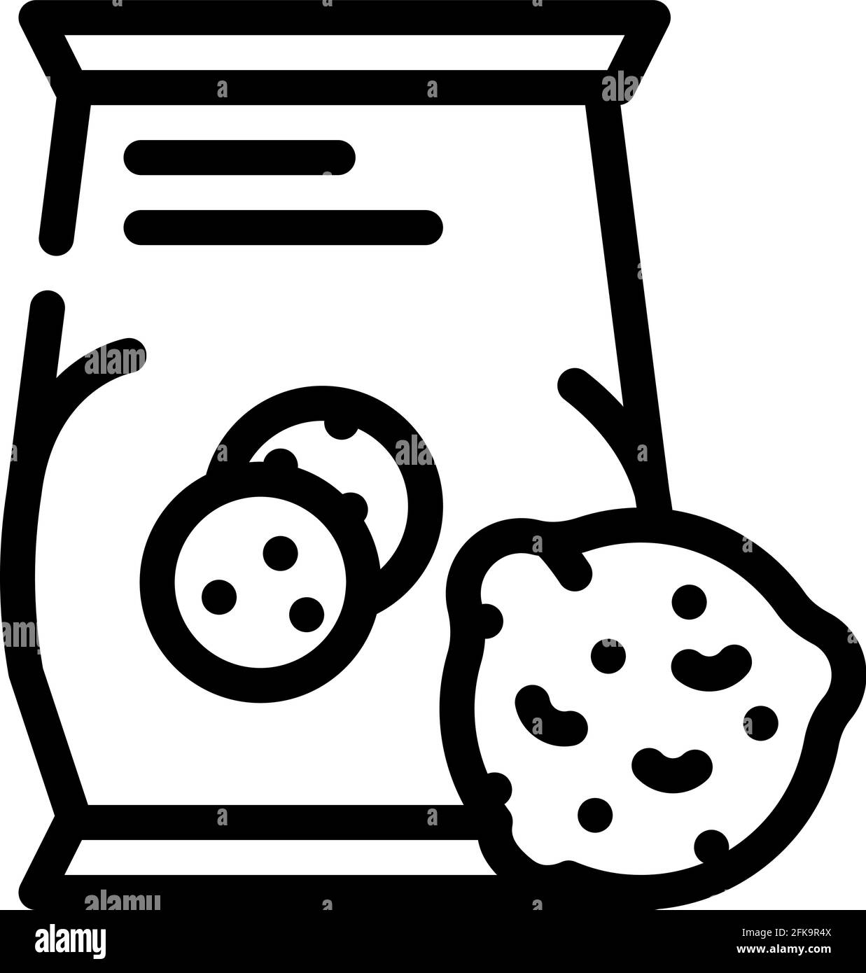 oatmeal cookies snack line icon vector illustration Stock Vector