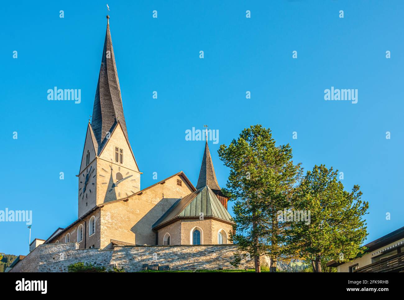 Church St.Johann in Davos Platz, Grisons, Switzerland Stock Photo
