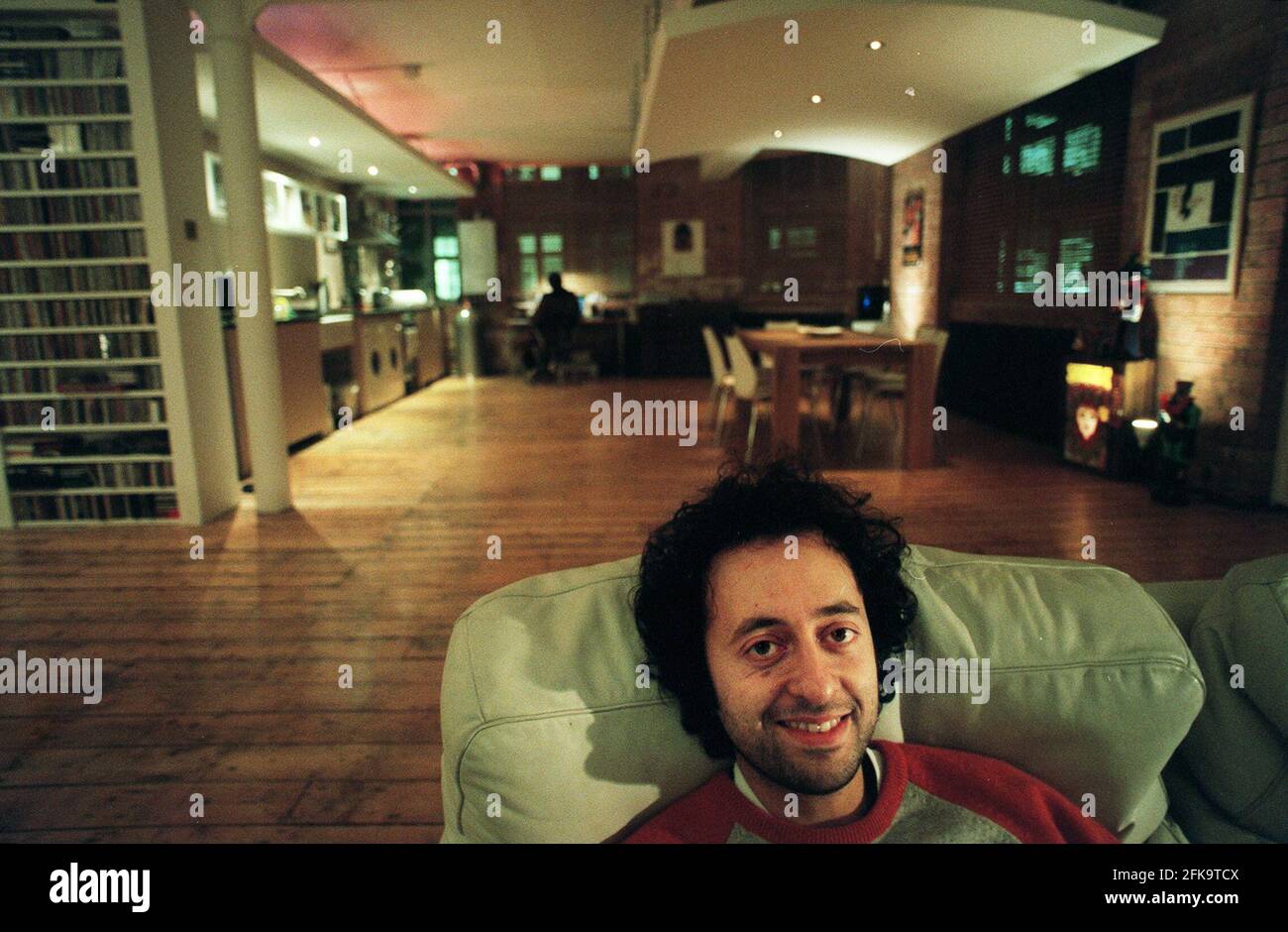 Trevor in his flat January 2000 Stock Photo