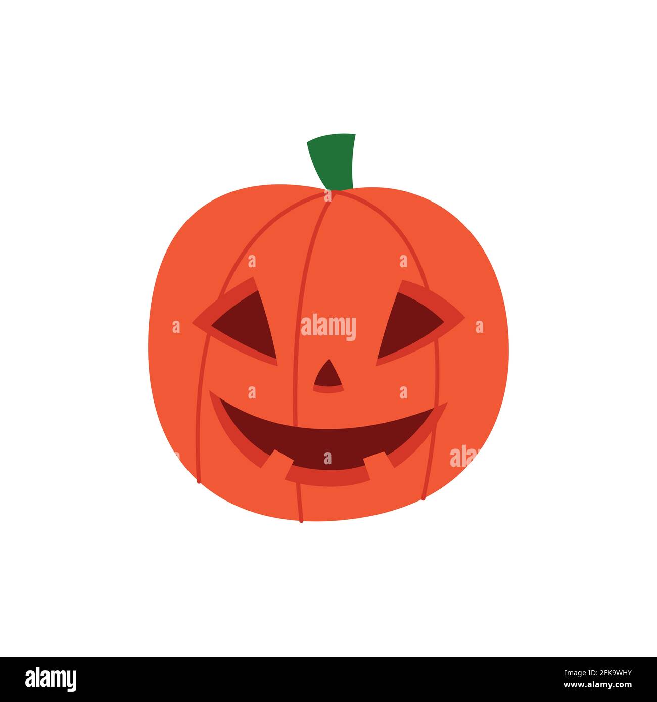 Halloween pumpkin with face on a white background. Cartoon vector ...