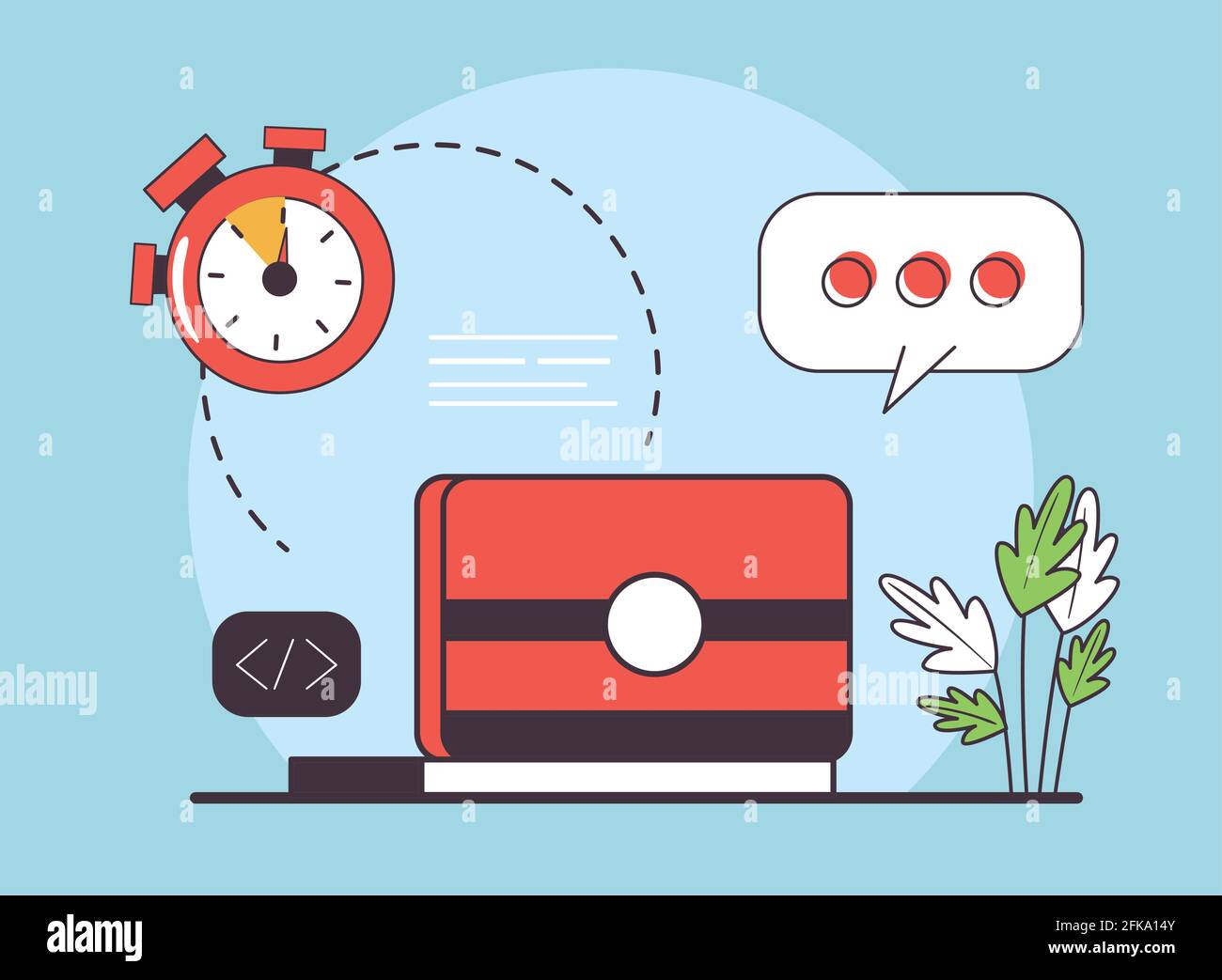 business management laptop and chronometer Stock Vector Image & Art - Alamy