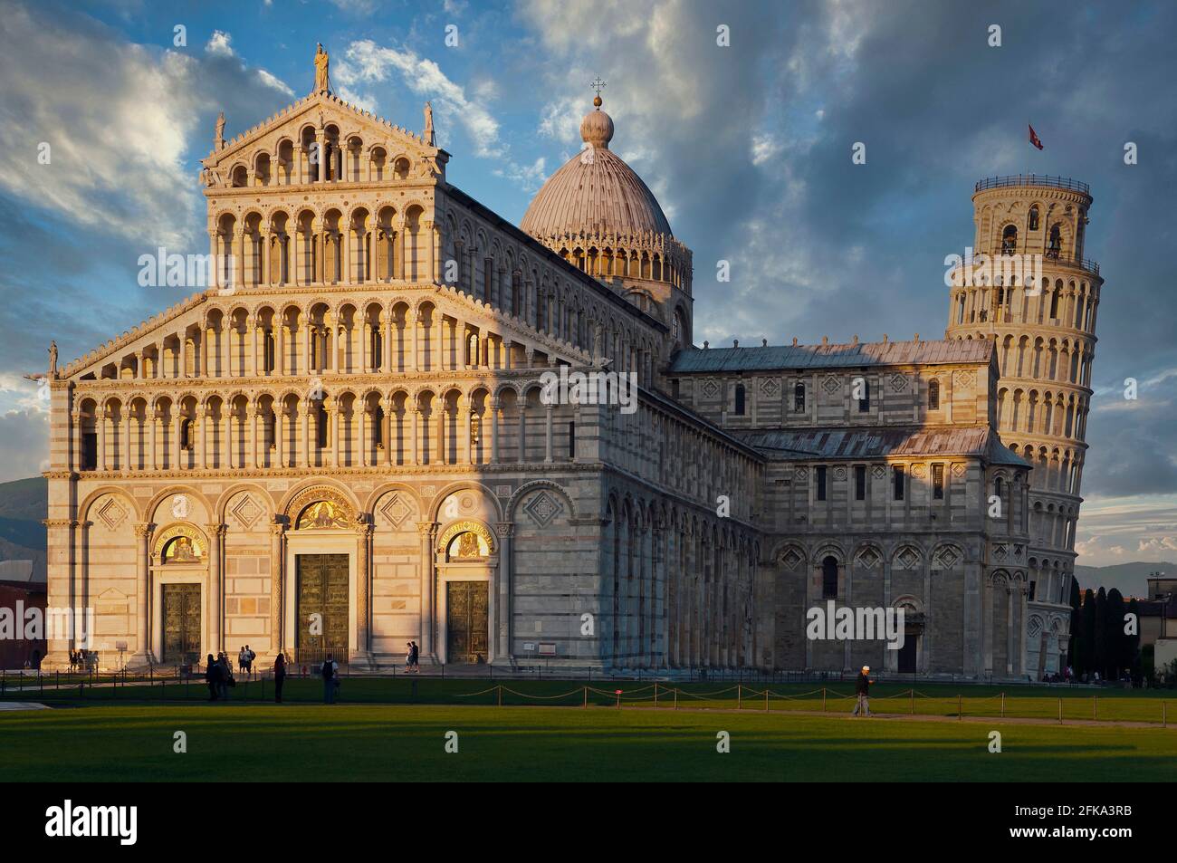 Cathedral and Leaning Tower, Pisa, Tuscany, Italy Stock Photo