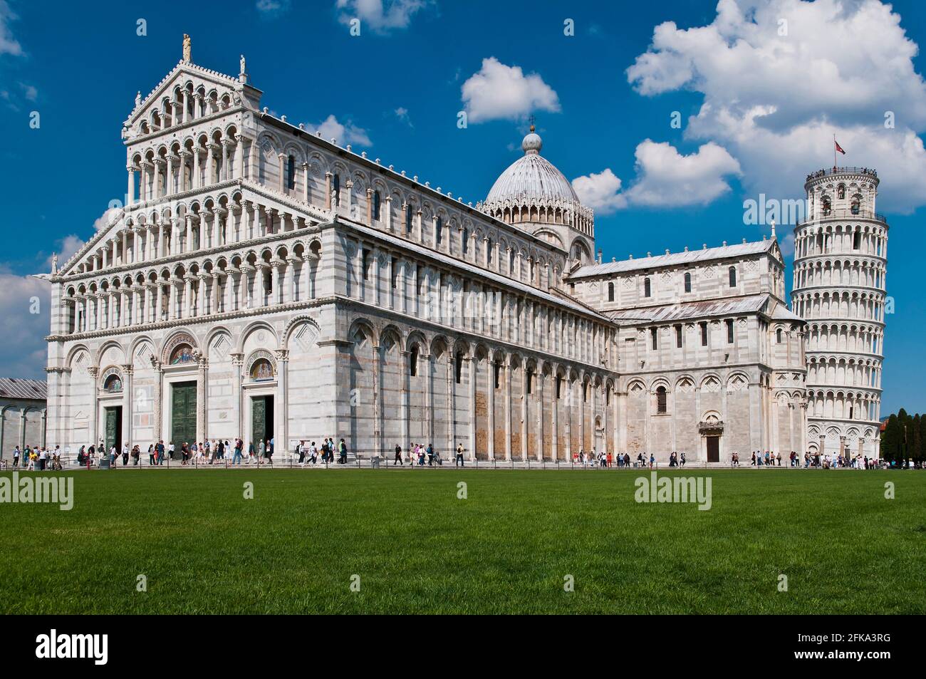 Cathedral and Leaning Tower, Pisa, Tuscany, Italy Stock Photo