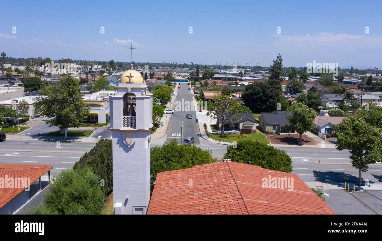Daytime aerial view of Chino, California, USA Stock Photo - Alamy
