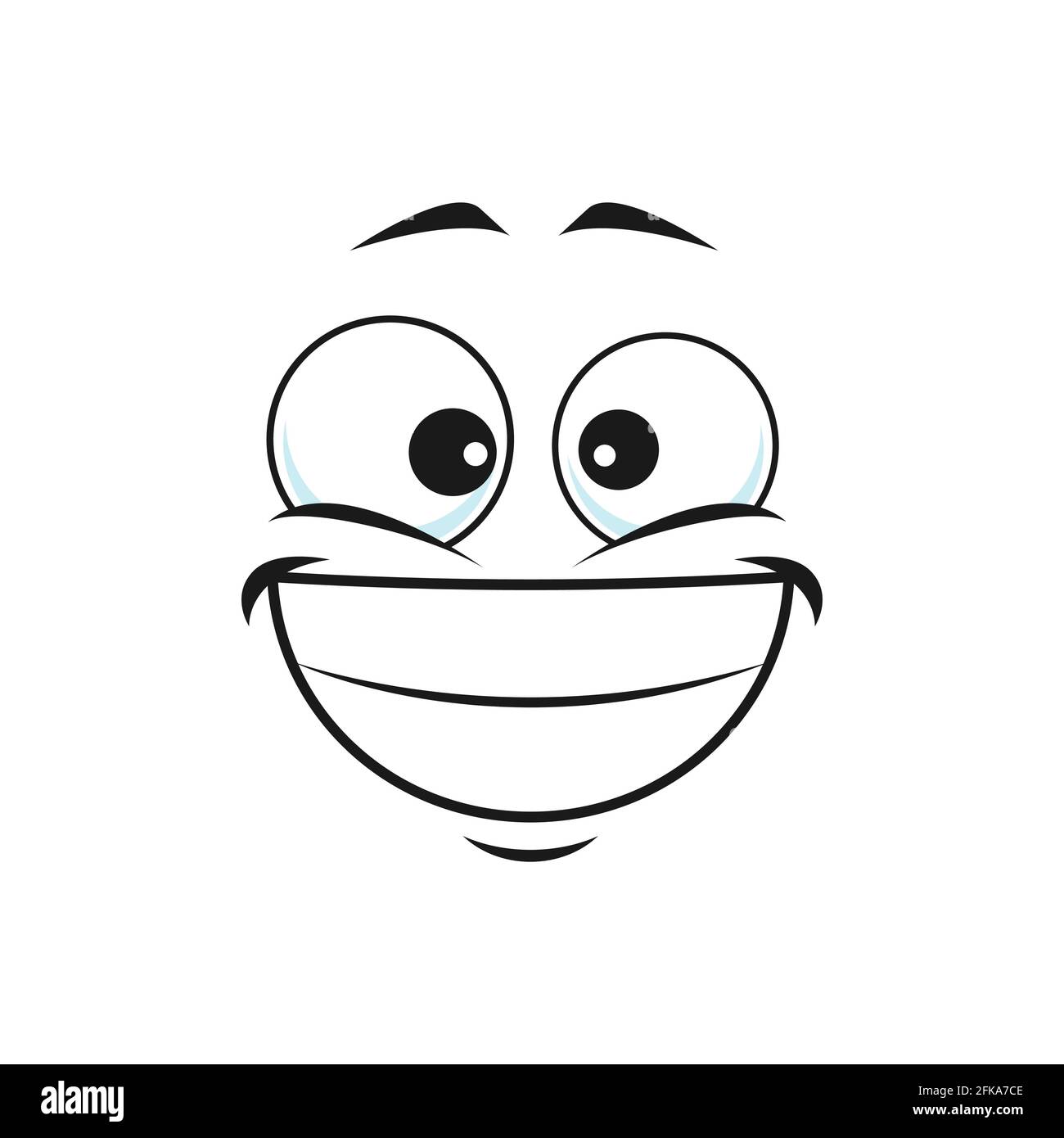 Cartoon face isolated vector icon, wide delighted smile facial emoji, happy  funny creature, happy human emotion, comic face with toothy smiling mouth  Stock Vector Image & Art - Alamy