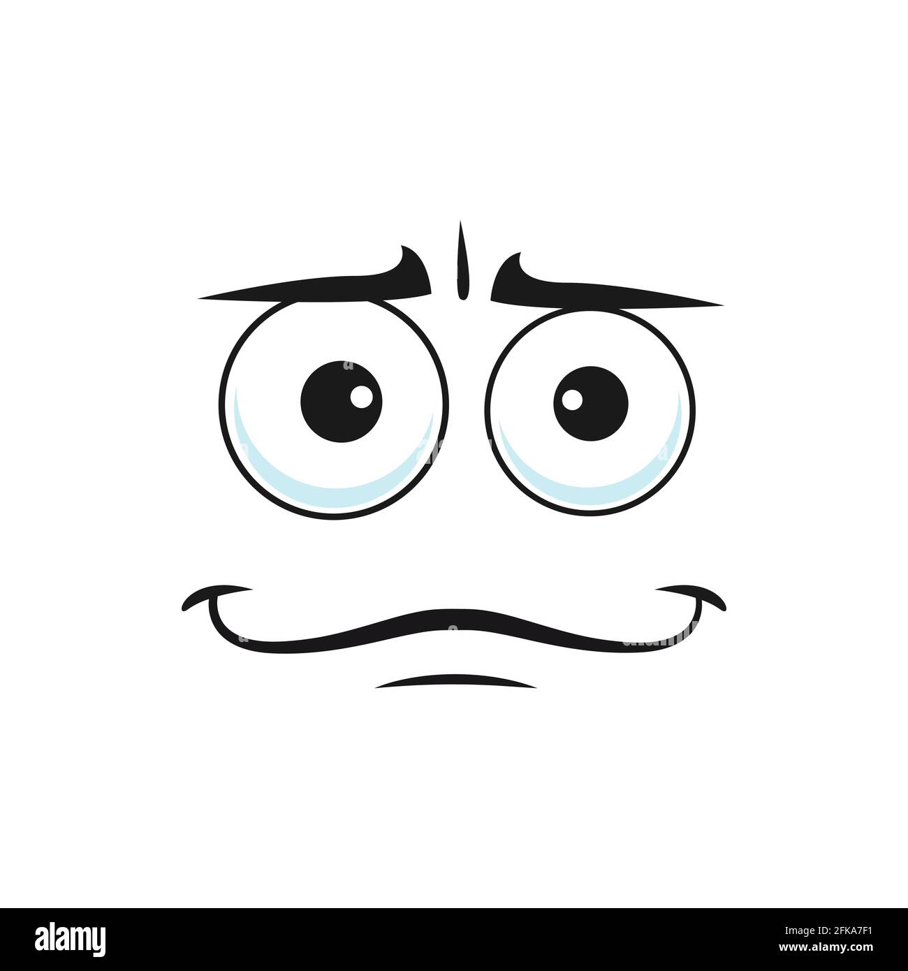 Uninterested or disinterested incurious emoji not expressing any facial emotion isolated. Vector apathetic emoticon with indifferent face, disbelief e Stock Vector