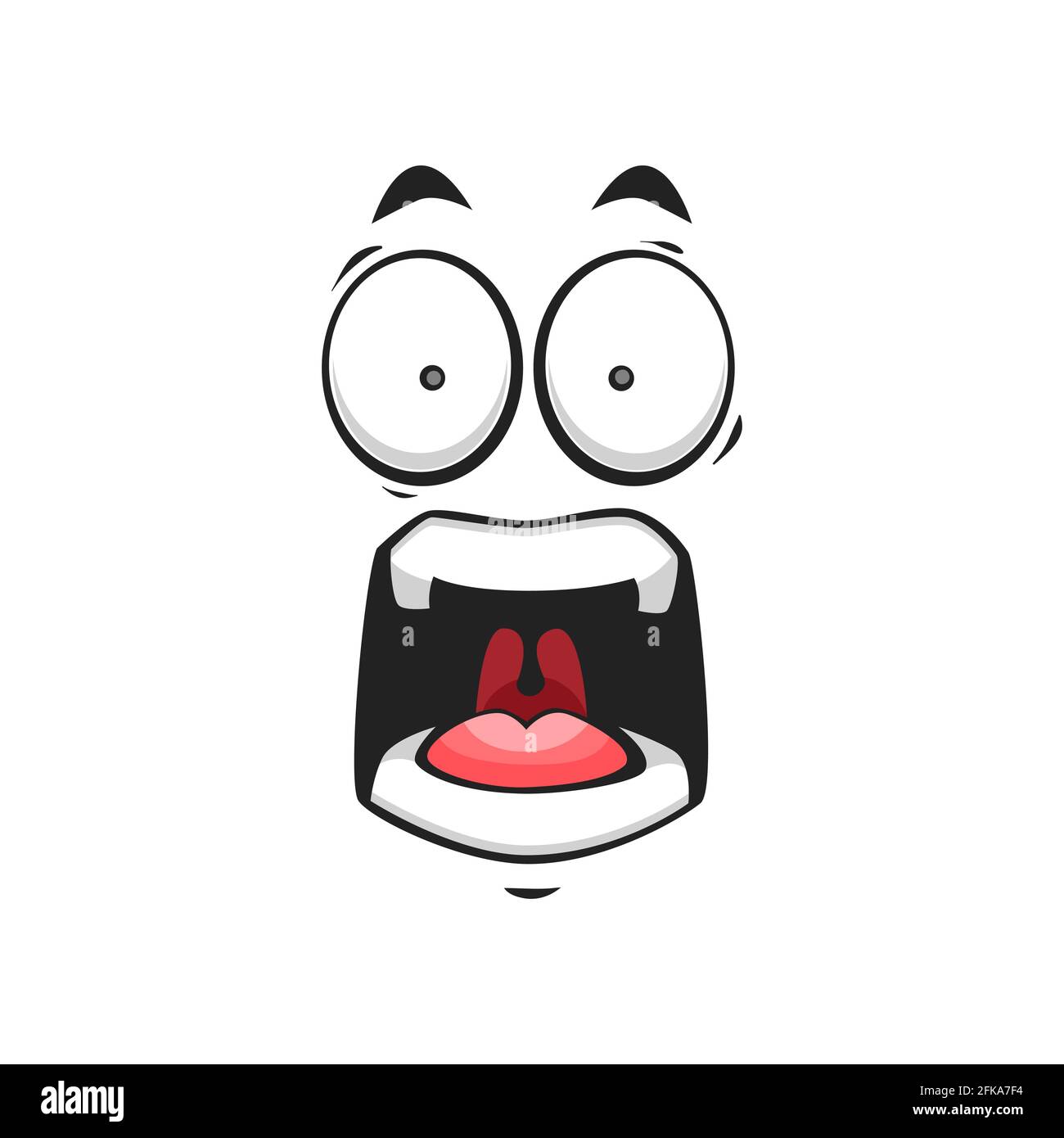 Loudly screaming emoji face, shocked emoticon in bad mood isolated icon.  Vector frightened character, horror face expression of emoji. Crazy  screaming Stock Vector Image & Art - Alamy