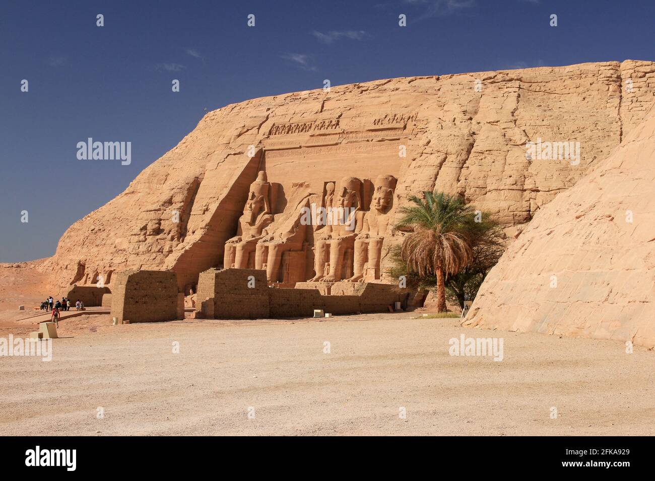 Great Temple of Ramses II with blue sky at Abu Simbel, Egypt Stock Photo