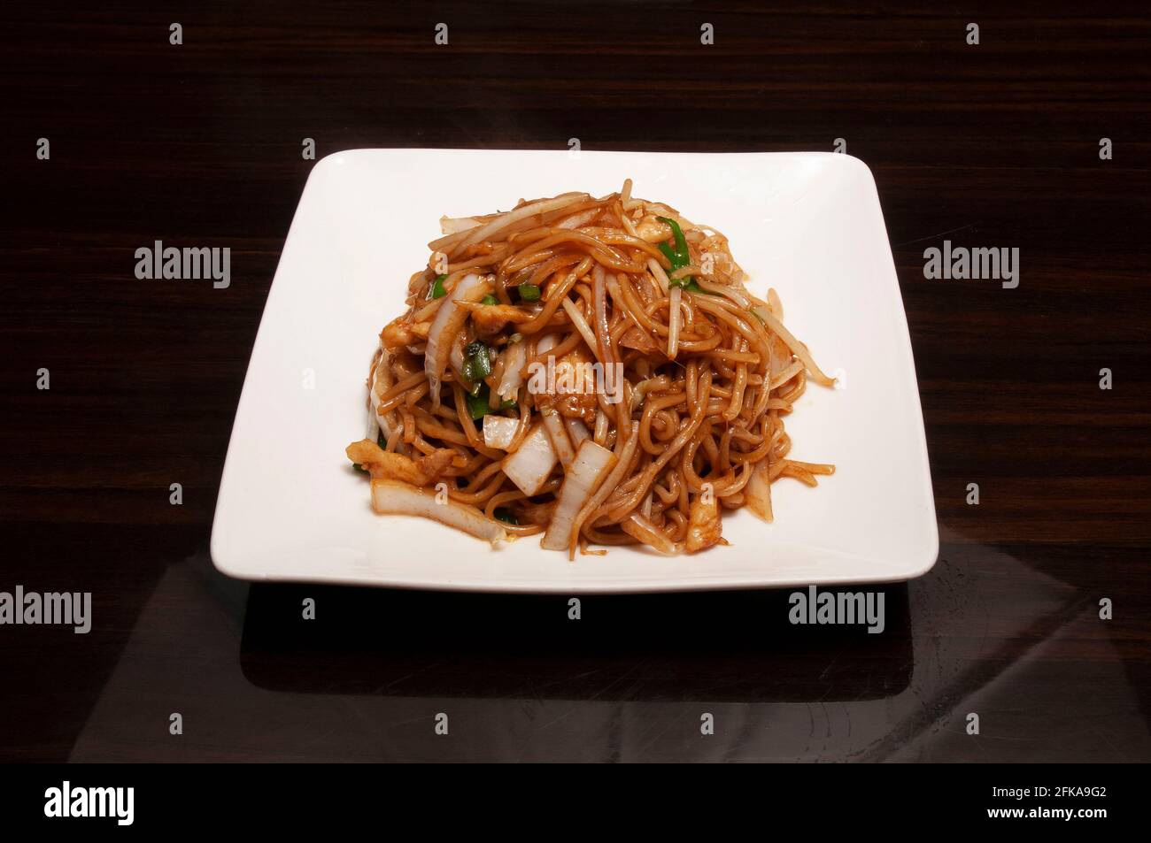 Delicious Chinese dish known as Lo Mien Noodles. Stock Photo