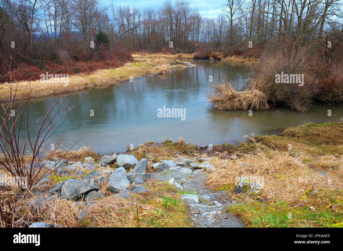 Maple Ridge Rivers Alouette River in the spring. Maple Ridge, B. C., Canada Stock Photo ...