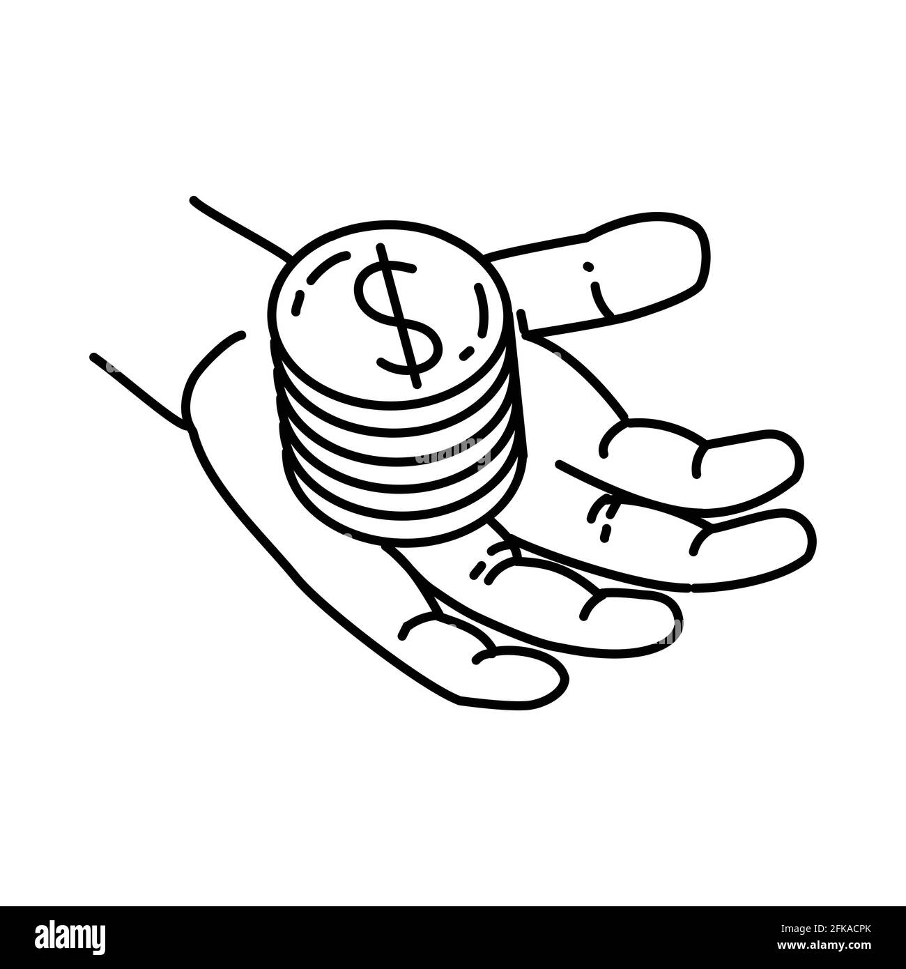 Financial Activity in Deposit Hand Drawn Icon Set Vector. Stock Vector