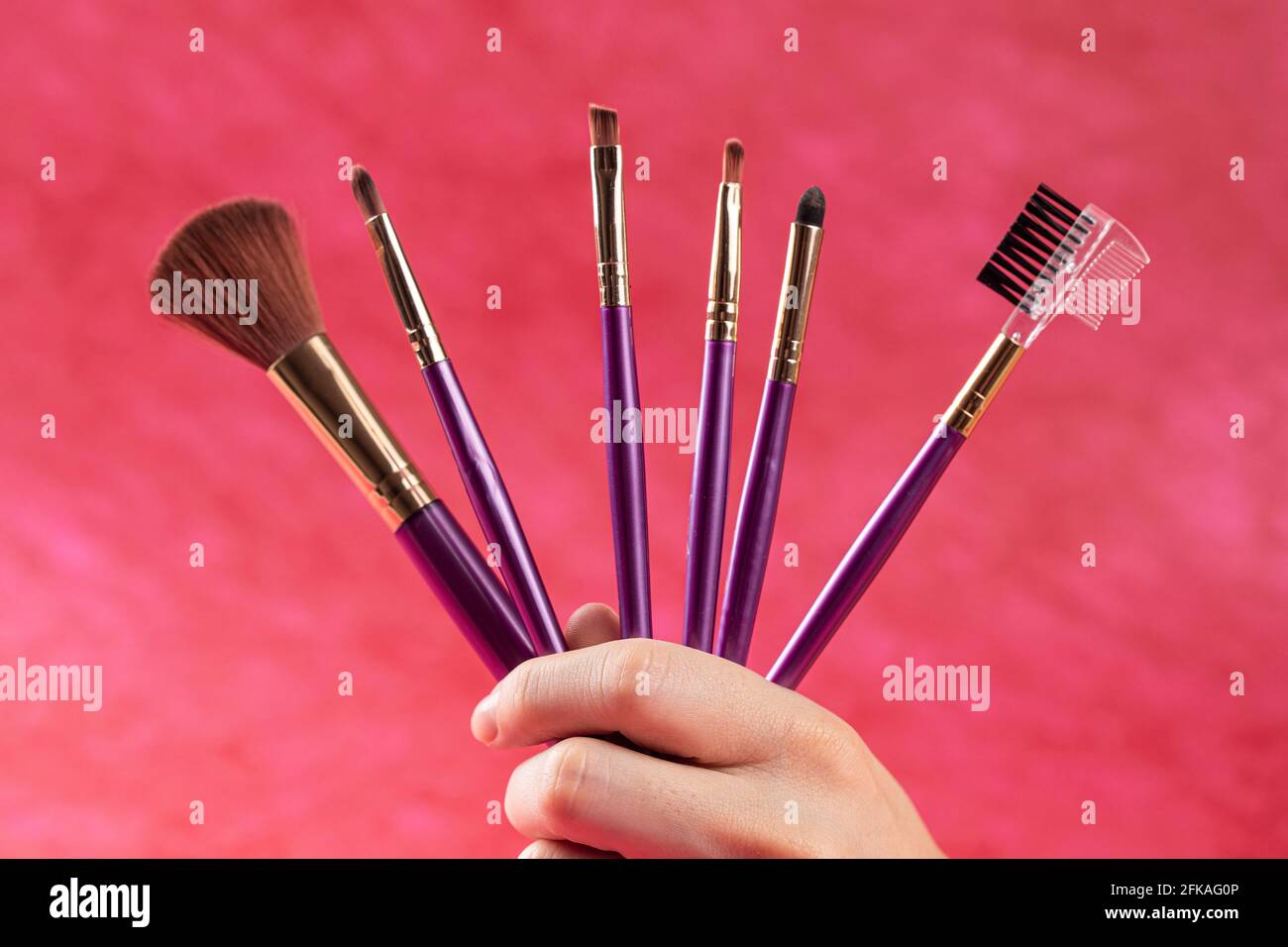 different make up brushes Stock Photo