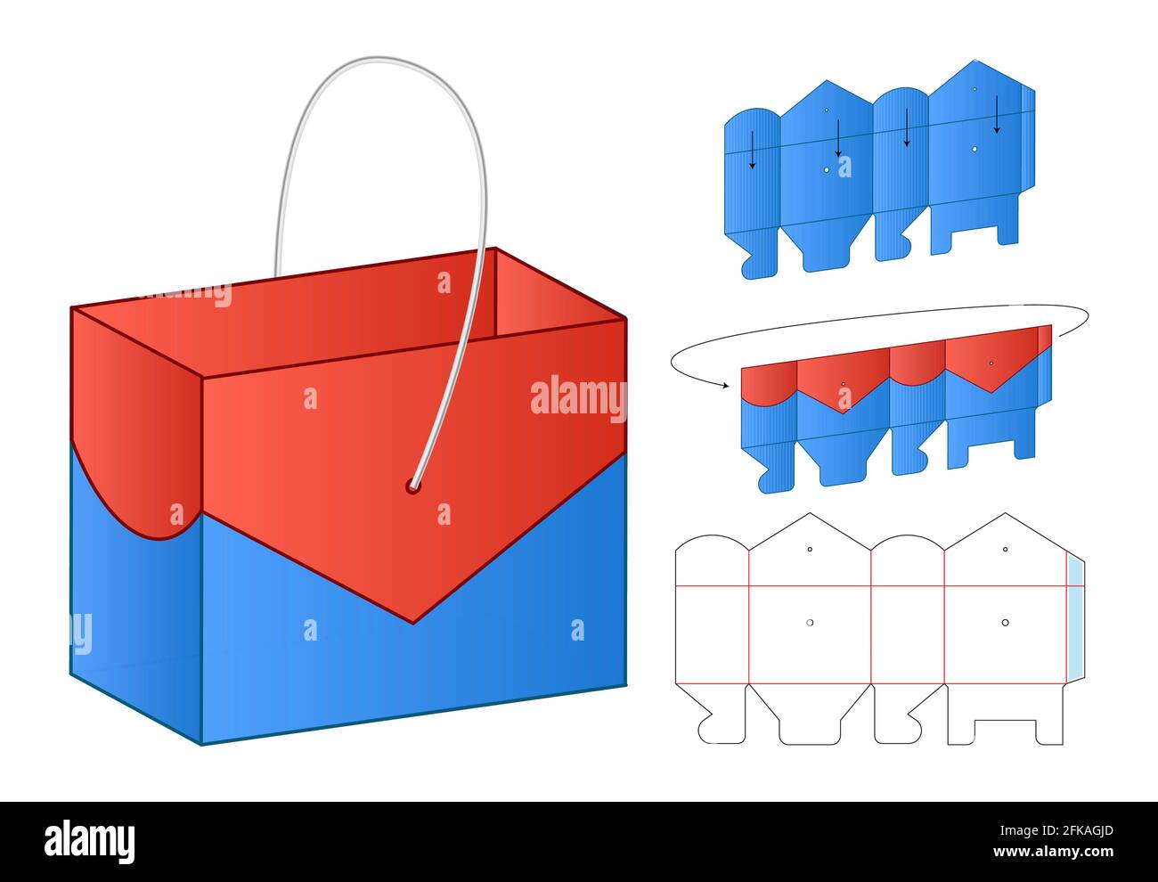 Box Packaging Die Cut Template Design 3d Mock Up Stock Vector Image Art Alamy