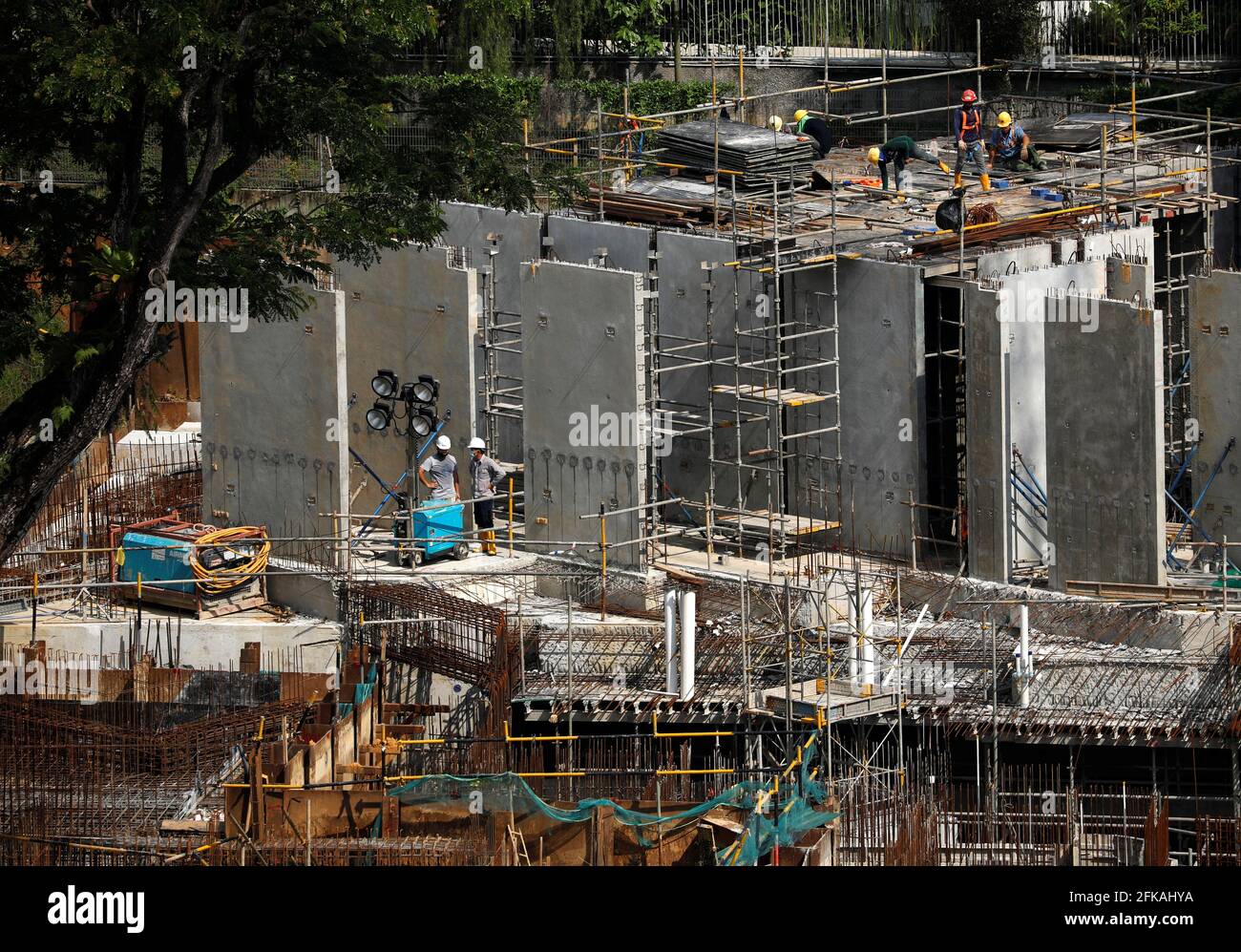 View of a private residential property construction site in Singapore April 29, 2021.  REUTERS/Edgar Su Stock Photo