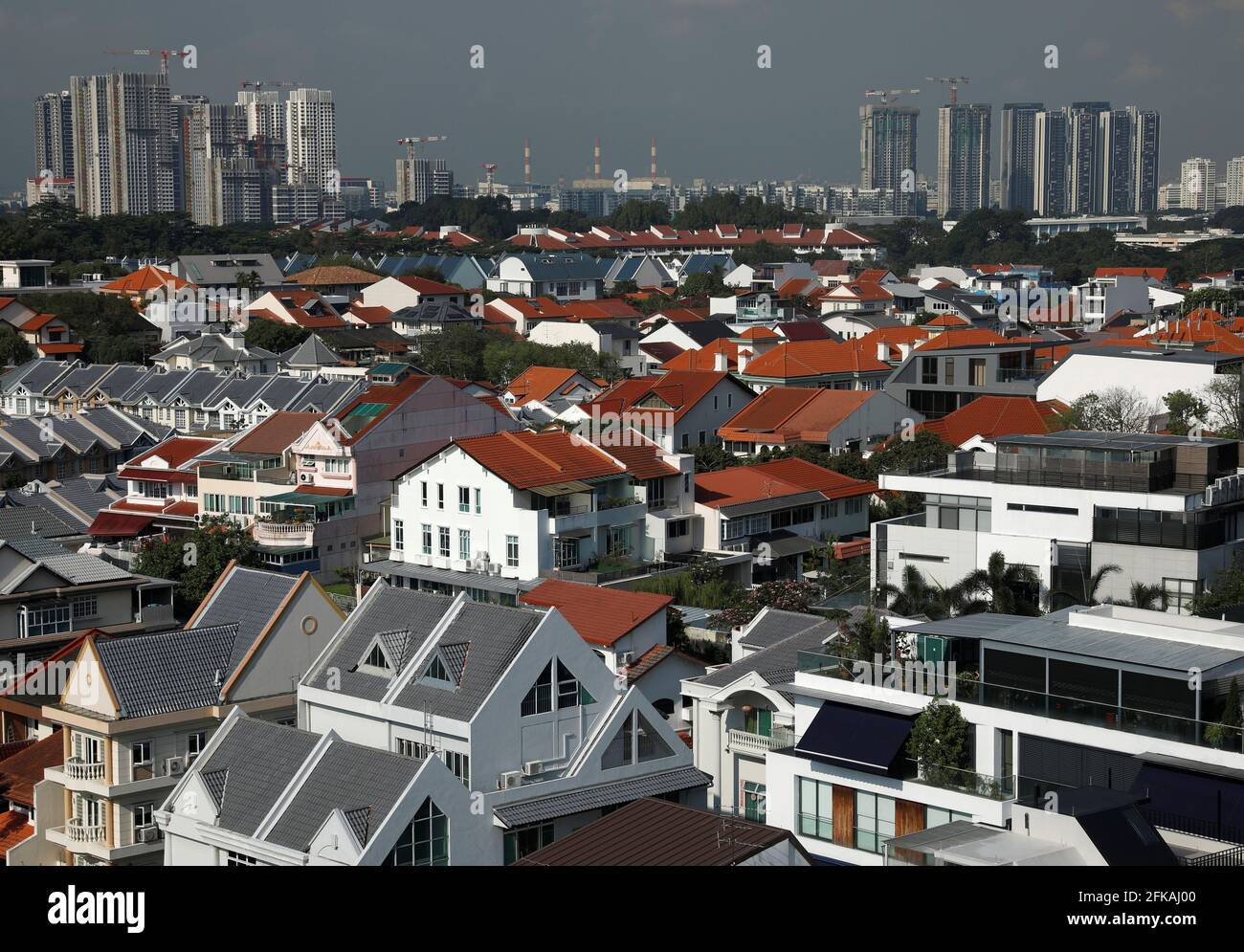View of private residential properties in Singapore April 28, 2021.  REUTERS/Edgar Su Stock Photo