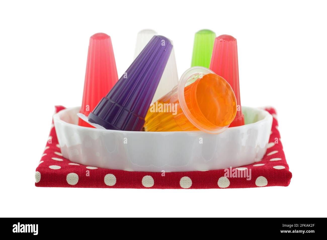 A bowl of colorful assorted carrageenan Jelly with fruity flavors in