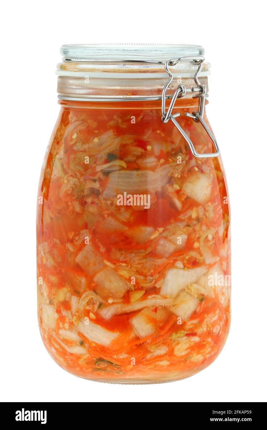 A jar of traditional fermented Korean side dish Kimchi (kimchee