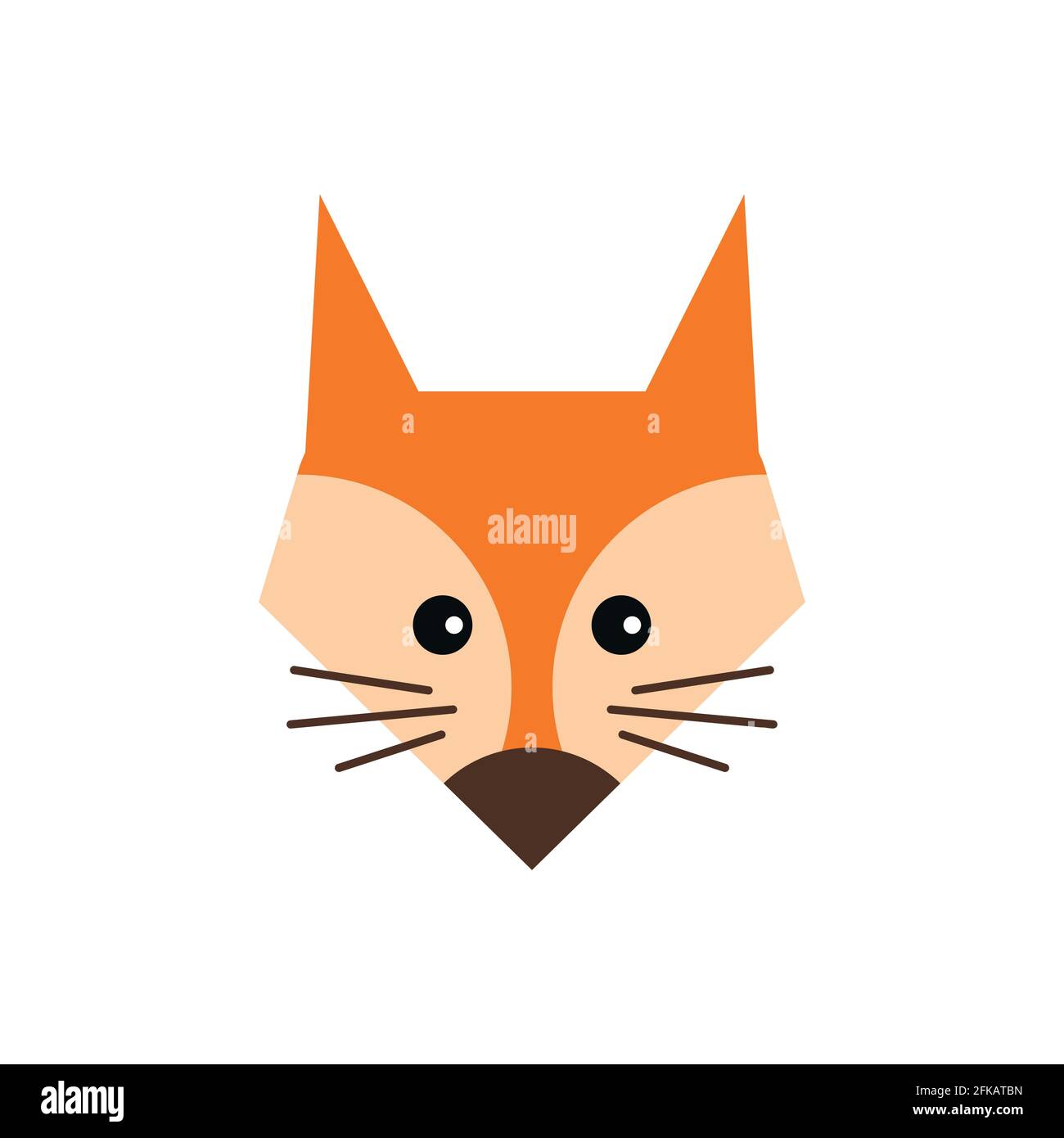 Cute fox. Vector illustration in simple style, icon isolated on white ...