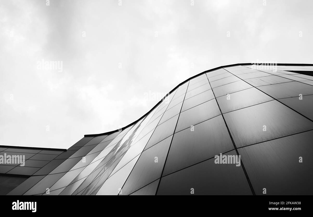 Modern office building in black and white photo Stock Photo - Alamy