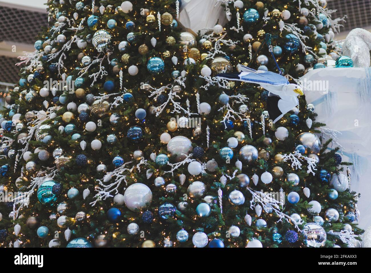 beautiful Christmas tree with lots of balls and decorations Stock Photo ...