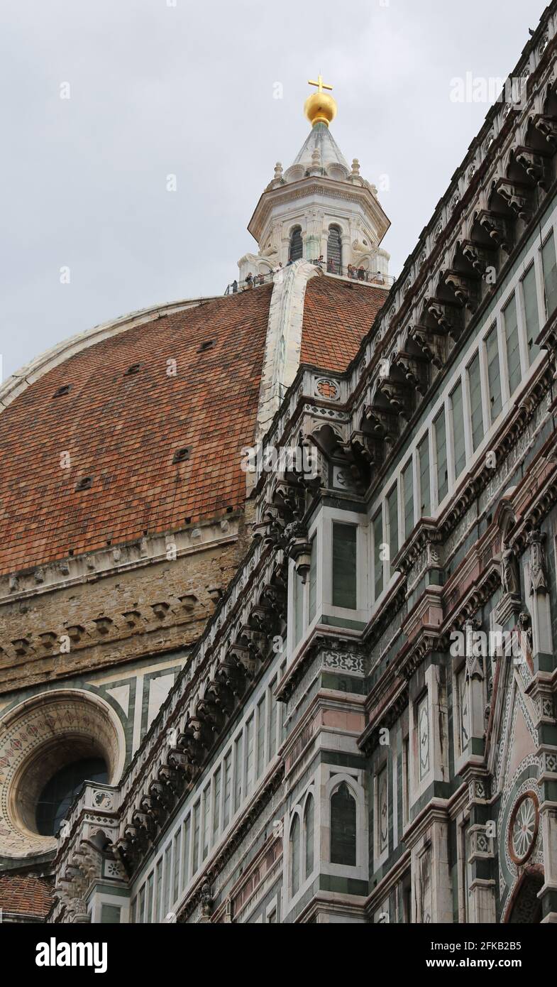 Big Brunelleschis Dome of the Florence Cathedral with the Golden Sphere ...