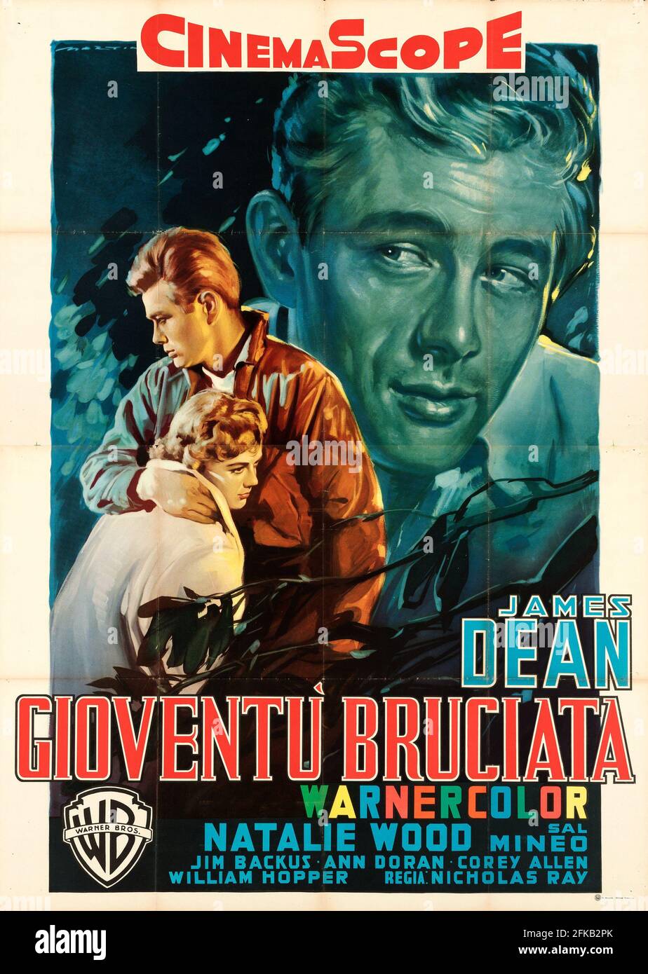 Movie poster: Gioventù bruciata. Rebel Without a Cause 1955 ‧ Drama/Romance. Feat. James Dean and Natalie Wood Stock Photo