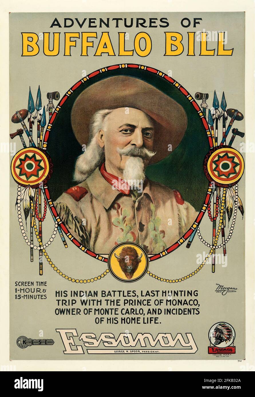 Adventures of Buffalo Bill – Documentary, Western | 29 January 1917 (USA) Buffalo Bill is shown in the early days of his thrilling career. Stock Photo
