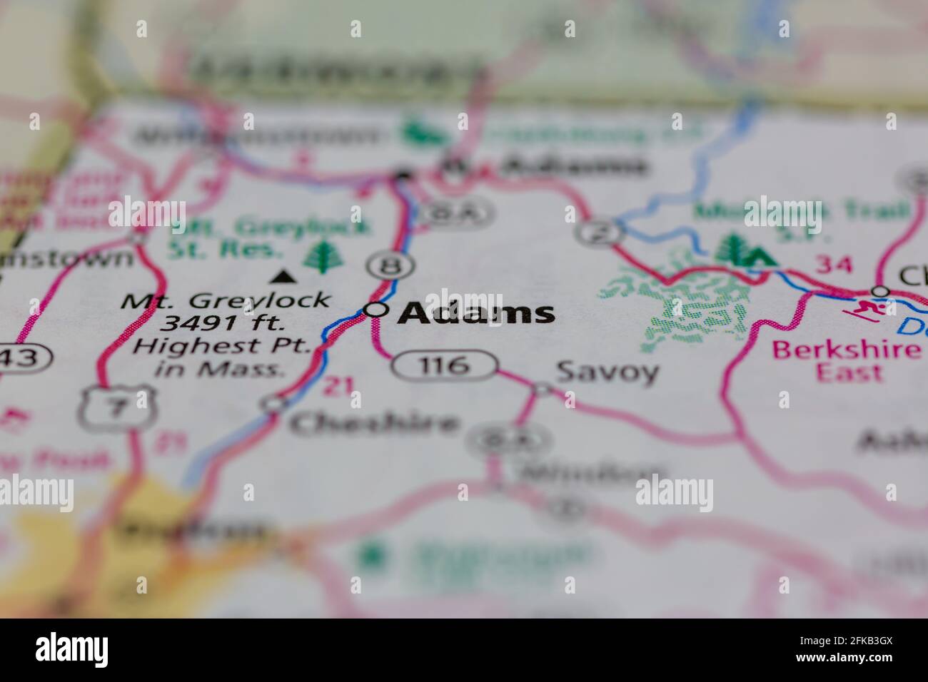 Adams Massachusetts USA Geography Map