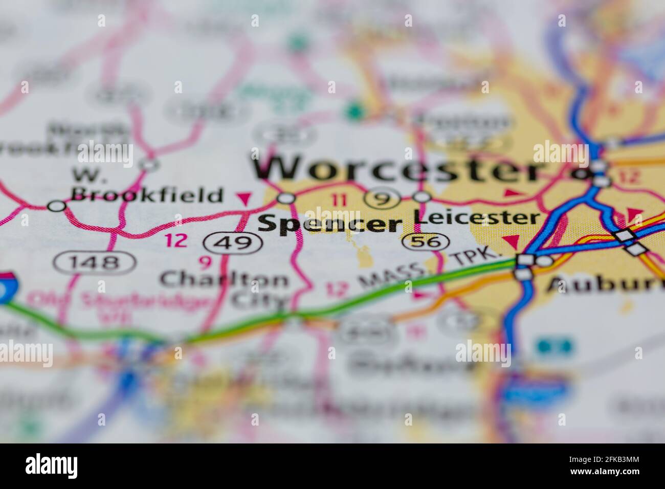 Spencer massachusetts map hires stock photography and images Alamy