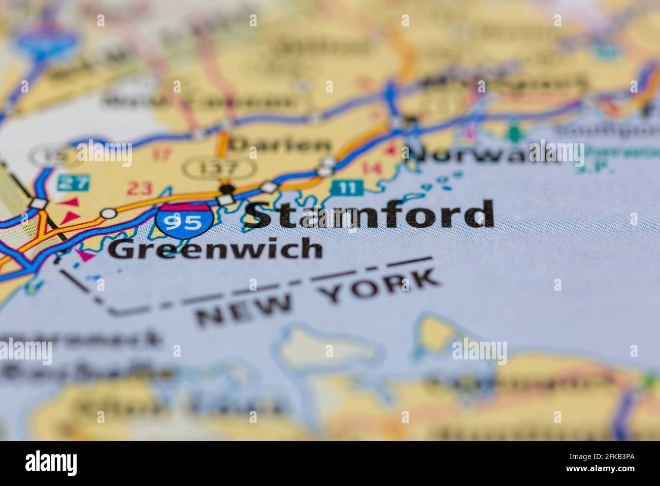 Stamford Connecticut USA Shown on a geography map or road map Stock