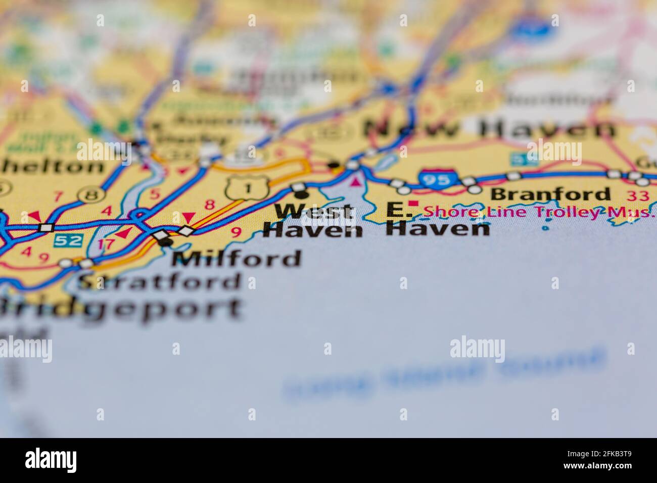 West Haven Connecticut USA Shown on a geography map or road map Stock