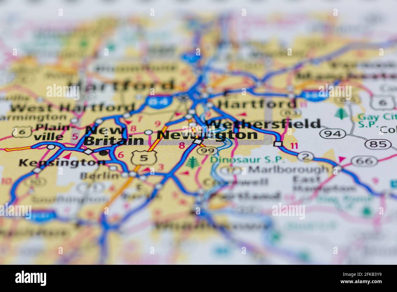 Newington Connecticut USA Shown on a geography map or road map Stock Photo