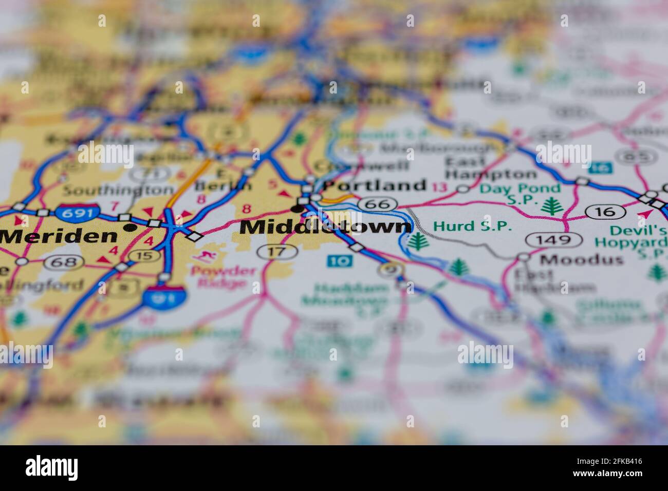 Middletown Connecticut USA Shown on a geography map or road map Stock