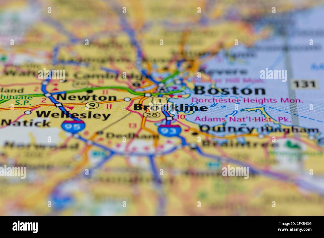 Brookline on a map hires stock photography and images Alamy