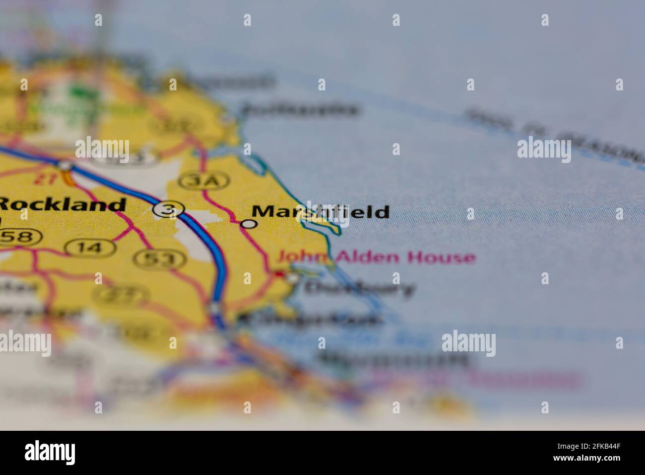 Marshfield Massachusetts USA Shown on a Geography map or road map Stock 