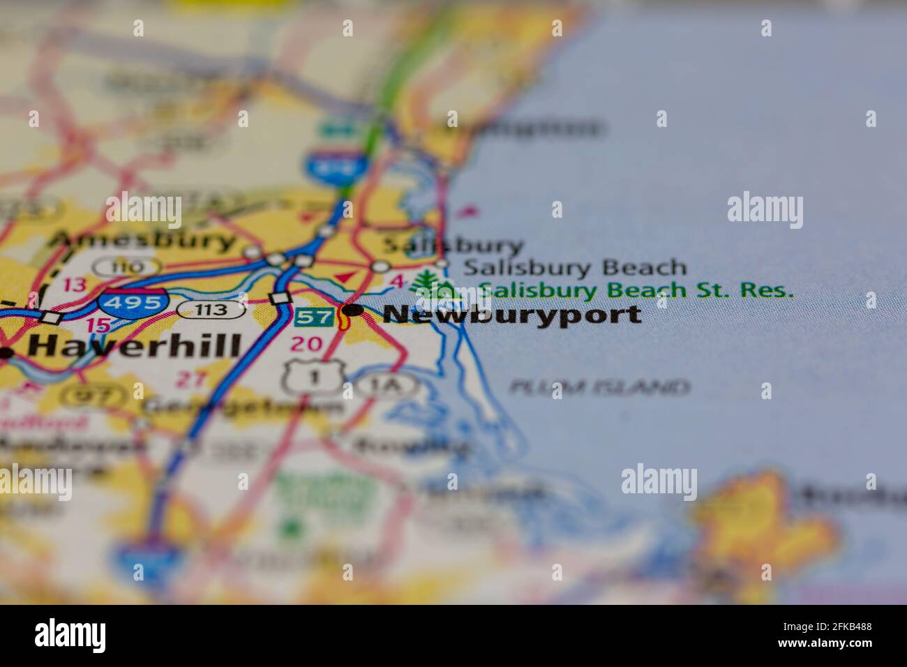Newburyport Massachusetts USA Shown on a Geography map or road map