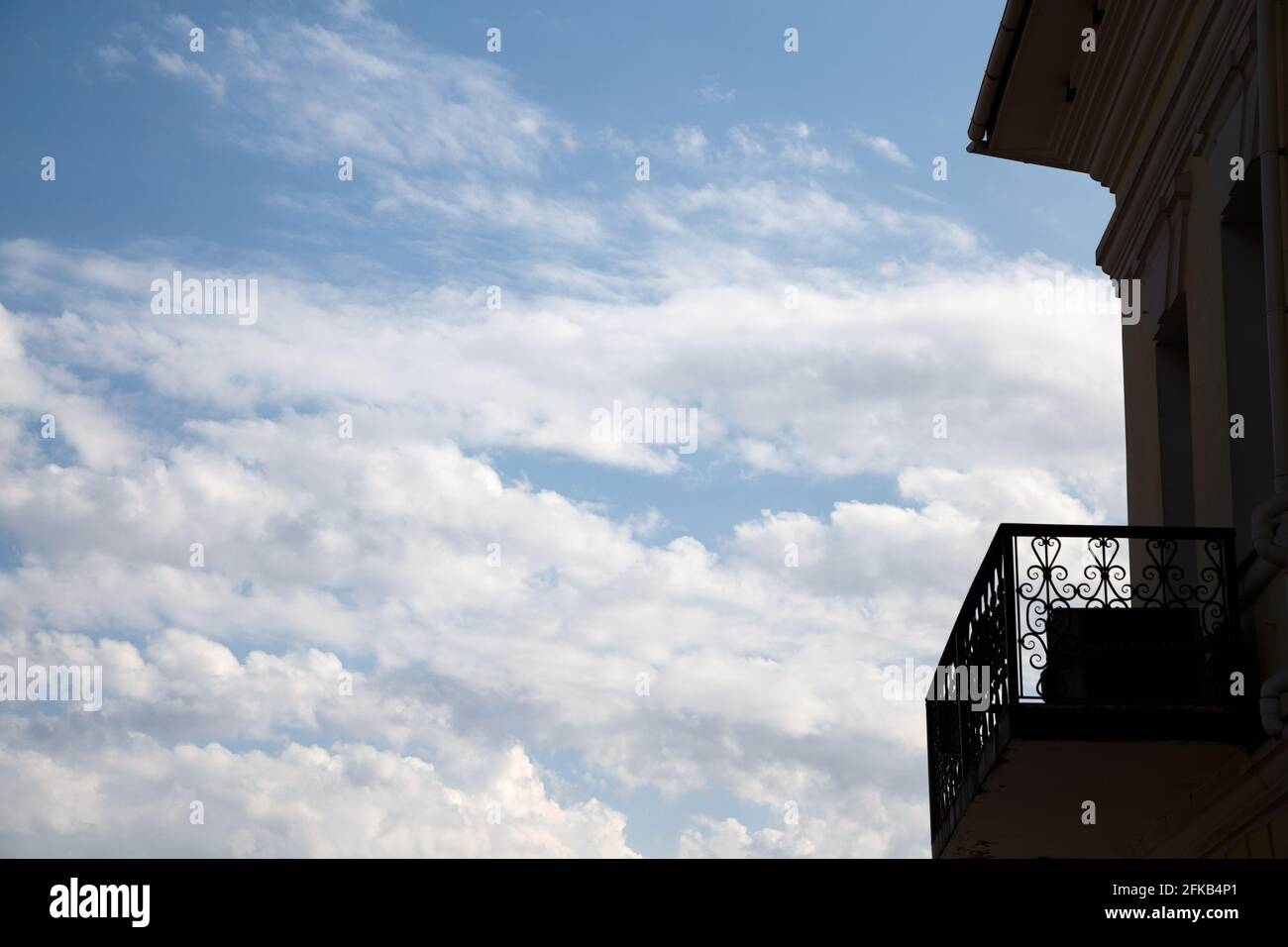 Image of old building against the sky with clouds Stock Photo