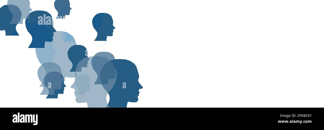 Abstract human faces on the white Stock Vector